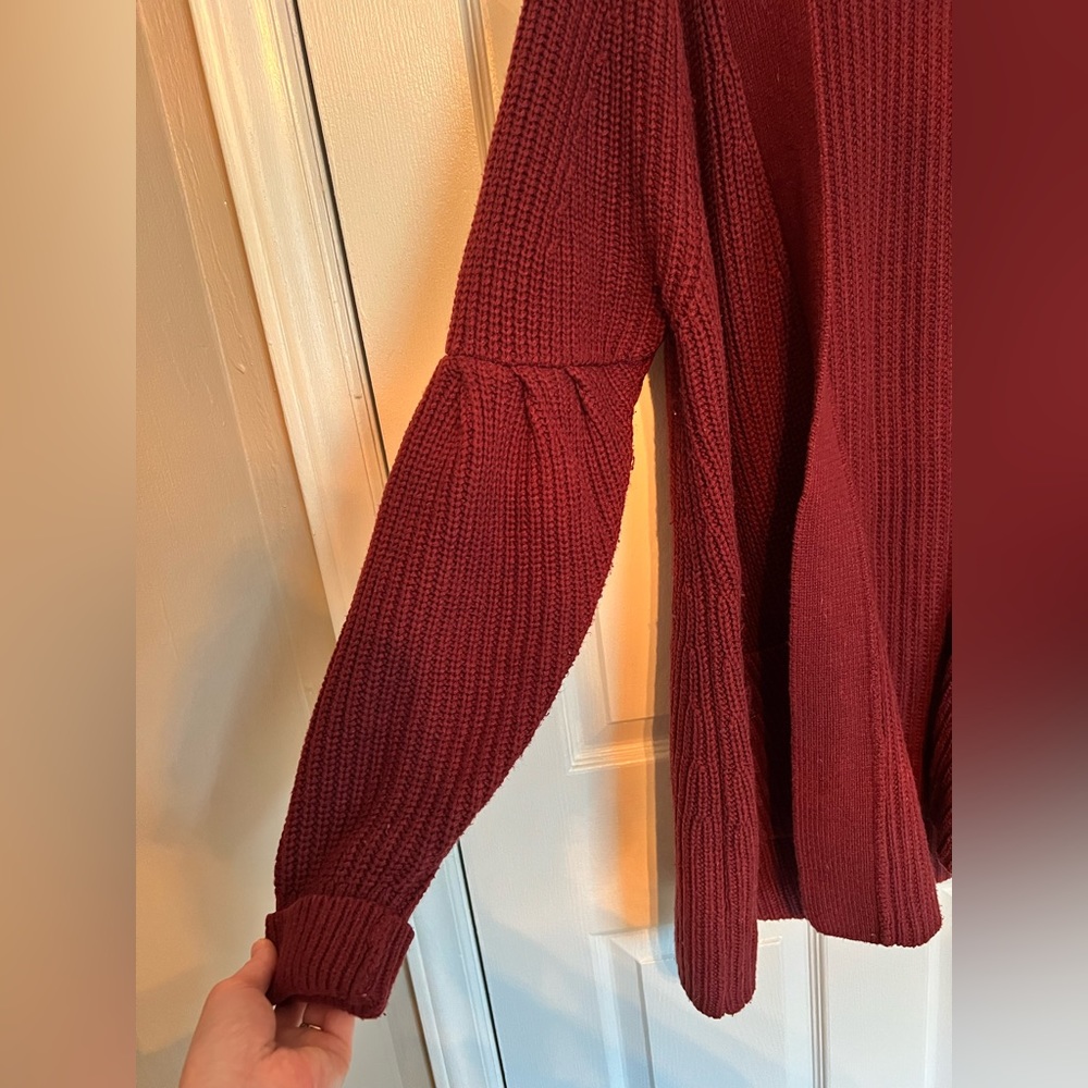 Anthropologie Knitted & Knotted Cardigan Sweater - Size M - Maroon - Picture 3 of 4